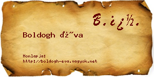 Boldogh Éva névjegykártya